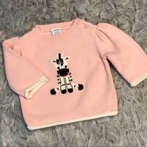 GYMBOREE Girls Pink Zebra Sweater 3-6 Months
